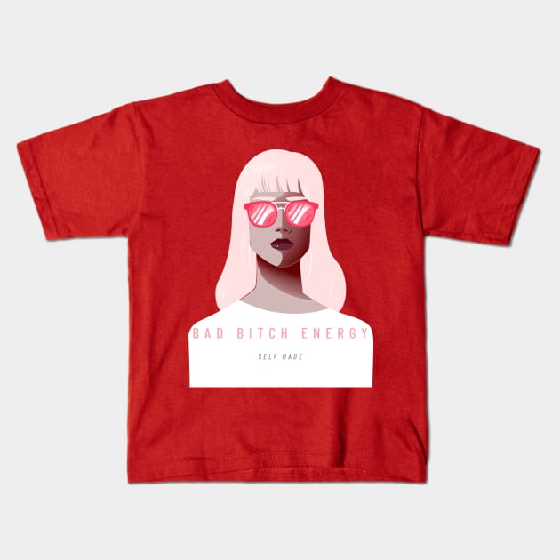 BAD BITCH ENERGY Kids T-Shirt by Ashen Goods